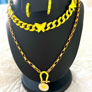 Beautiful Yellow 2 piece layering Necklace💛